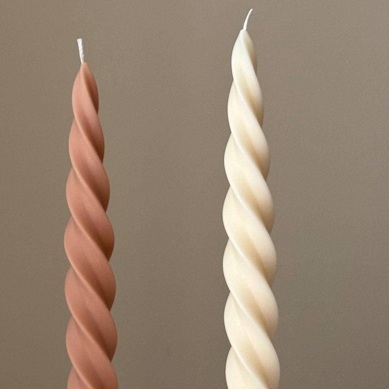 Estelle Studio – wholesale Tapered candle/candlestick – Spiral Soy Wax Taper Candle: Trendy Dinner Table Centerpiece1