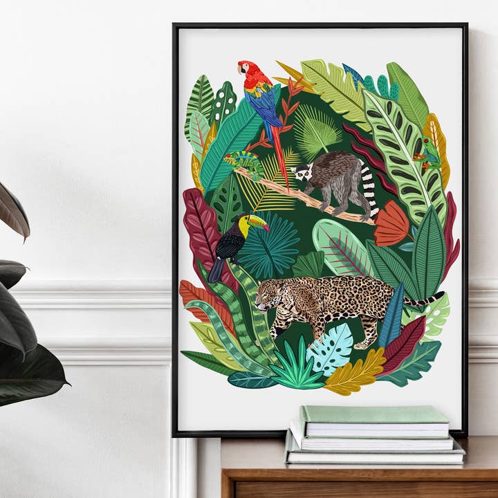 Rainforest Habitat Print for wholesale by Bea Baranowska Illustration