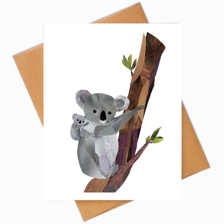 Koala en Joey wenskaart voor wholesale door Angela Doak
