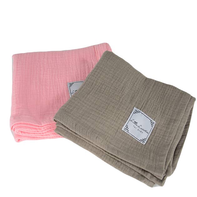 Housse Mousseline Taille S - Lot de 2 Rose/Marron pour la vente par LITTLELUXURIES FOR KIDS