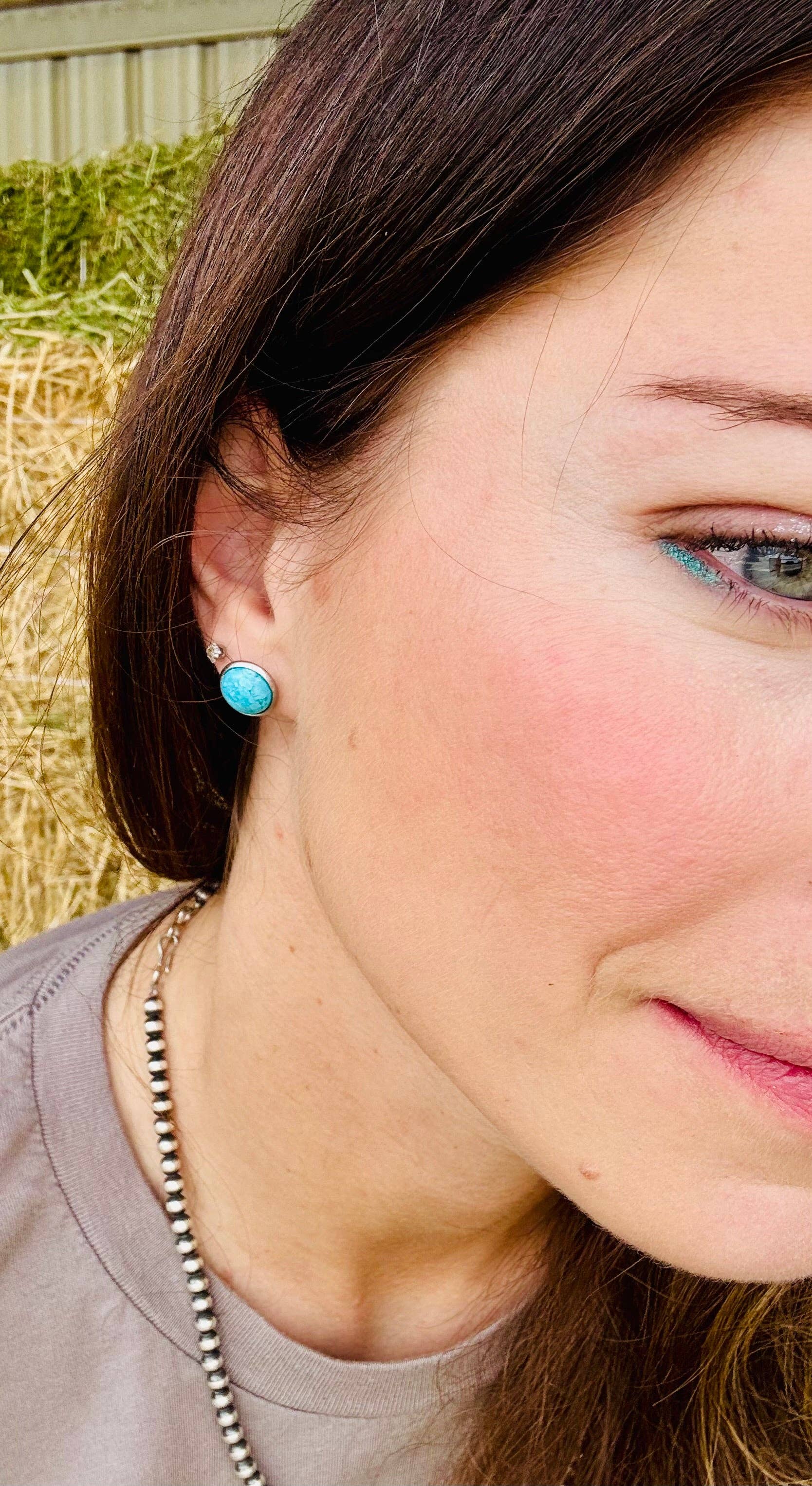 Wild Hancock Creations - Wholesale Stud/Post Earrings - Genuine Turquoise Stud Earring/Orange Spiny Oyster Earring2