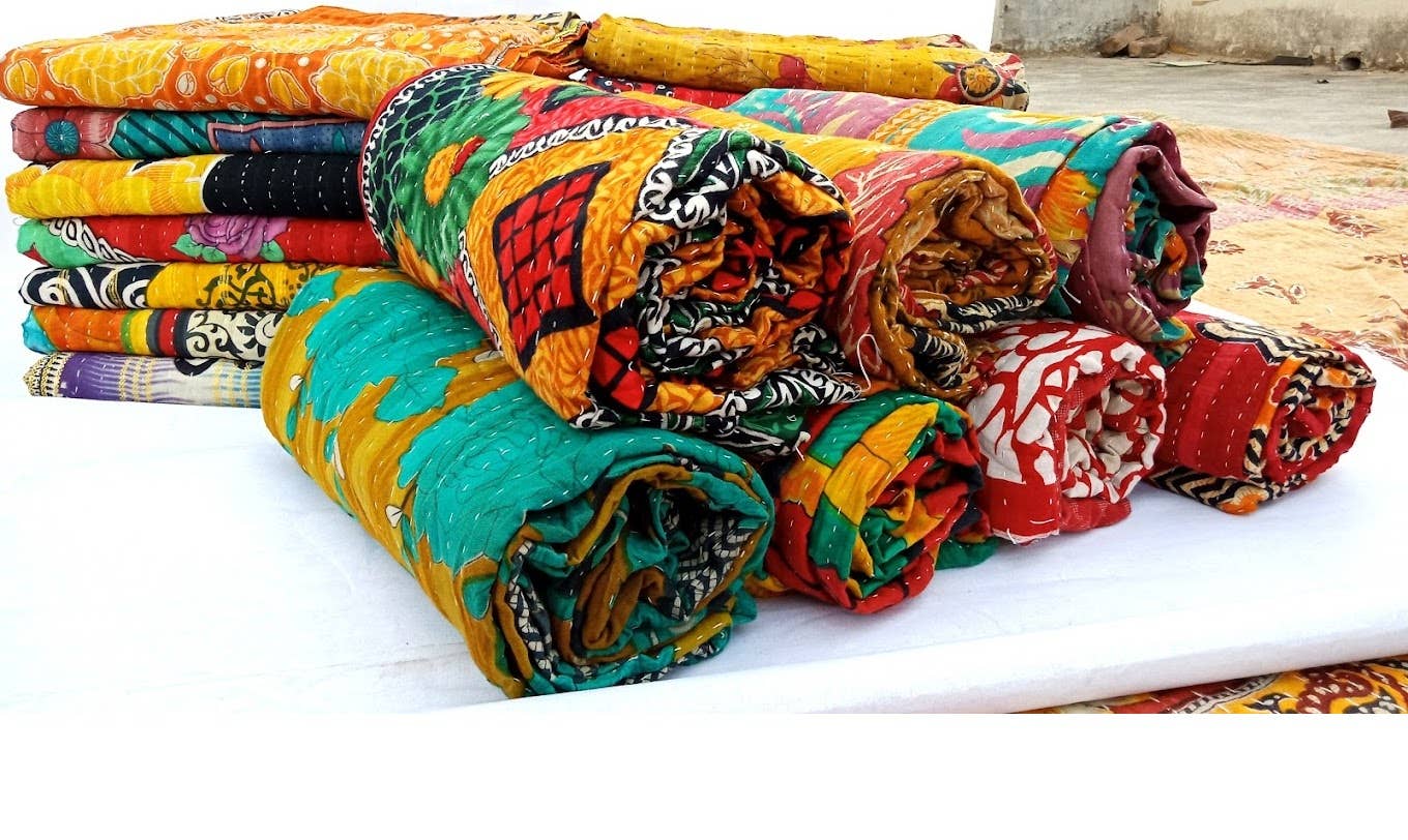 Meghcraft - Wholesale Quilt - Cotton Vintage Quilted Blanket-Bohemian Bed Decor Throw1