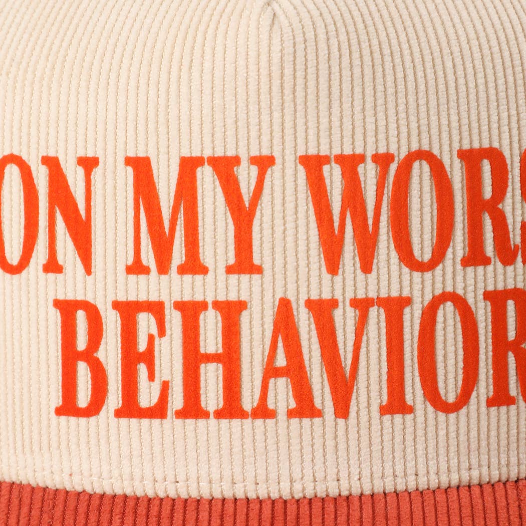 Fashion City - Wholesale Trucker Hat - Unisex - ON MY WORST BEHAVIOR Corduroy Trucker Hat15