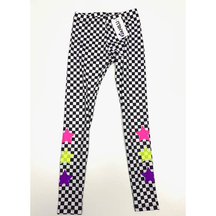 Legging néon imprimé damiers pour la vente par Love Trendz Girls