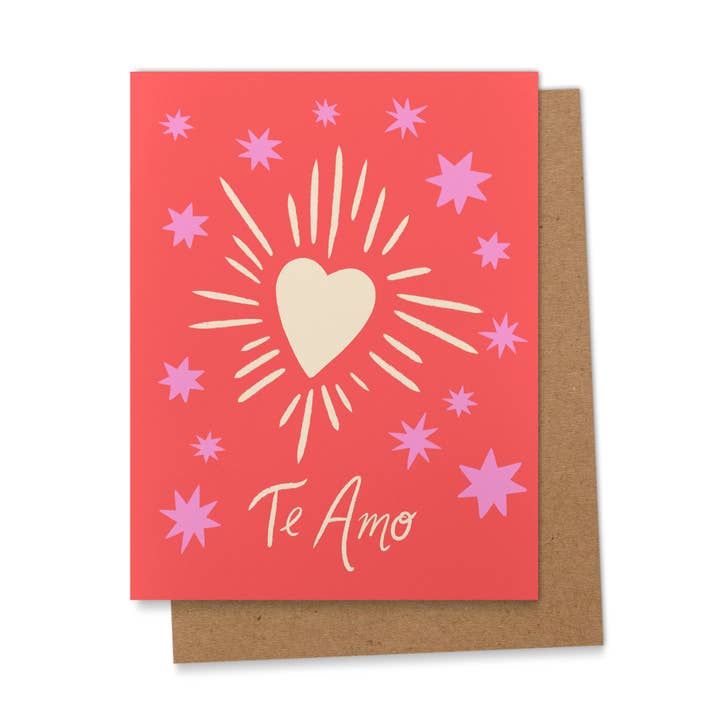 Te Amo Spanish Valentine's Day Greeting Card for wholesale by Ana Peake