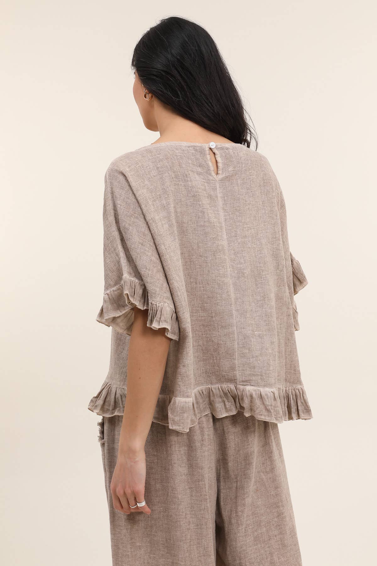 LÉA & LUC - Wholesale Blouse - Women's - Plain blouse in 50% Linen and 50% Cotton REF. 874745