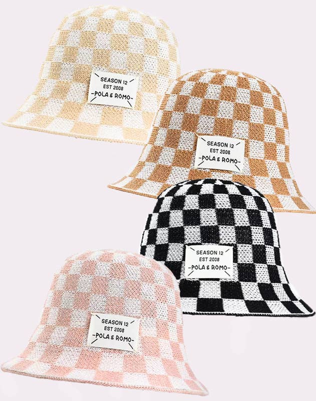 Mark Ashton Wholesale - Vente Bob – femme - Chapeau seau crocheté à carreaux des années 909