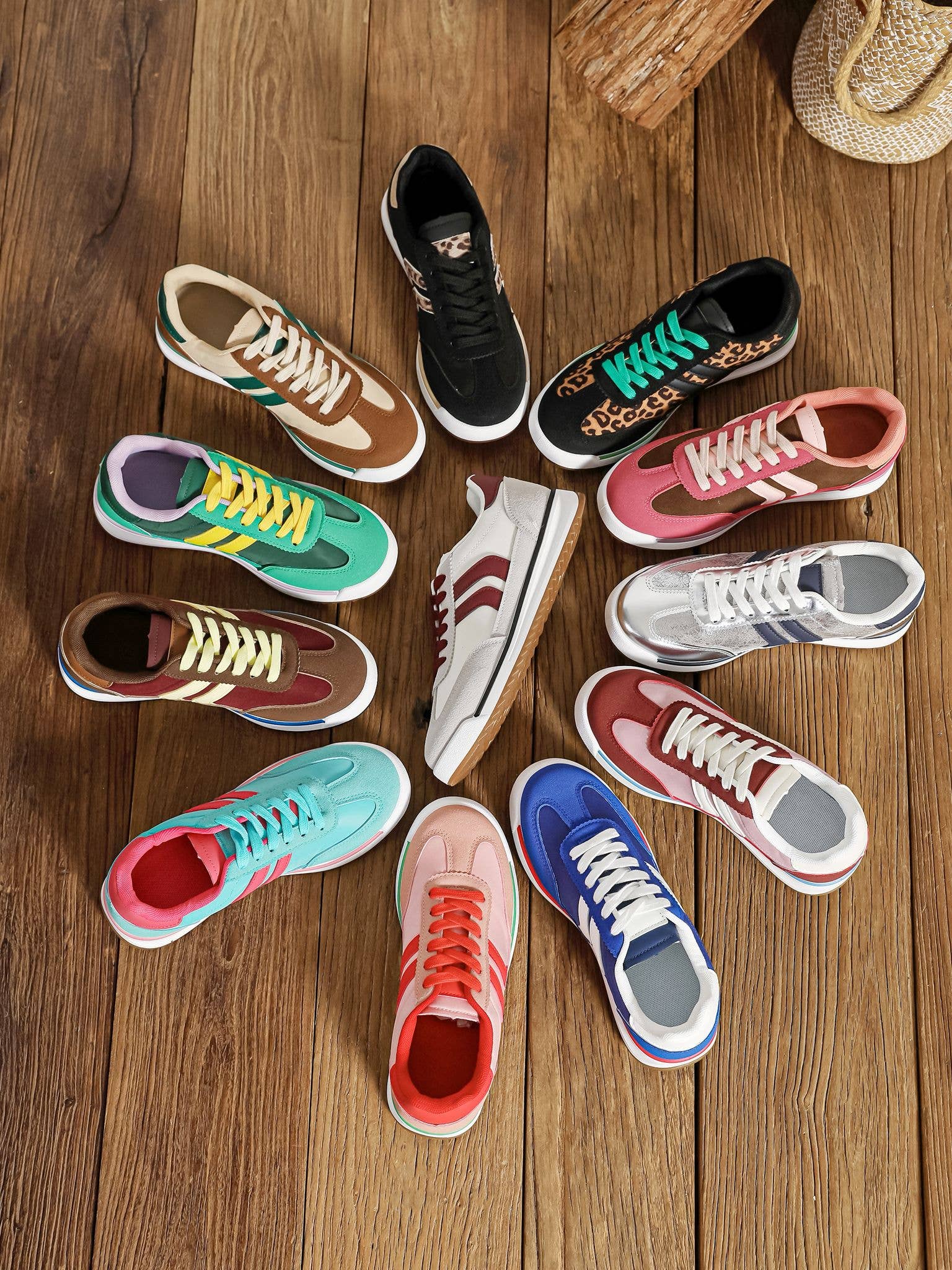 No Doubt Shoes – Großhandel Lifestyle-Sneaker – Damen – DAMEN-SNEAKER MIT FARBKONTRAST UND DOPPELSTREIFEN-SCHNÜRUNG13