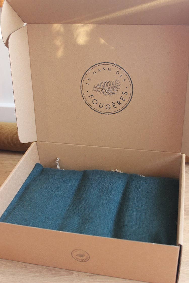 Le Gang des Fougères - Vente Compresses chaud/froid - bouillotte sèche en graines de lin - Lin Bleu de prusse1