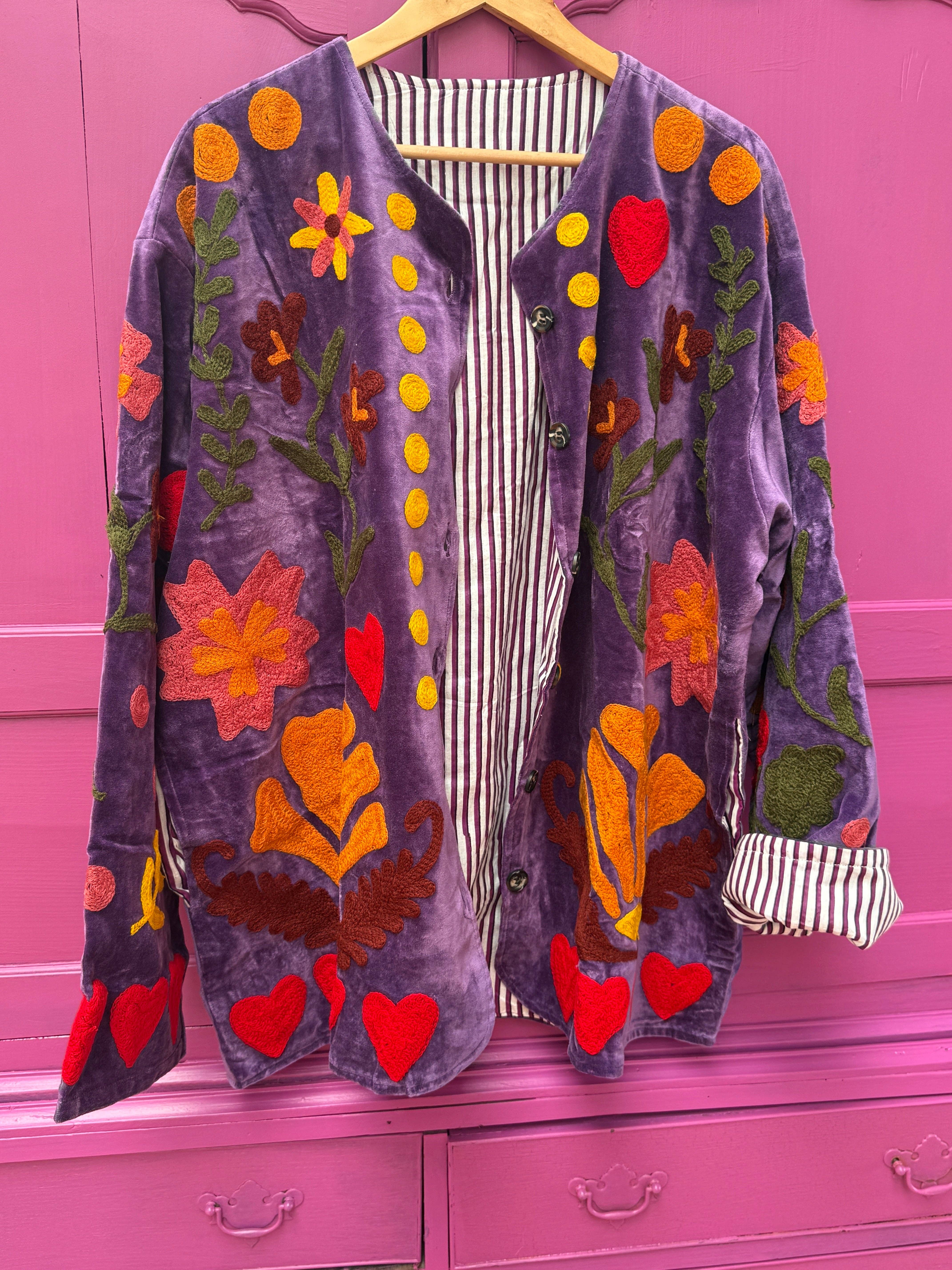 ToutVintage - Wholesale Jacket - Women's - Velvet Jacket LOVE purple6