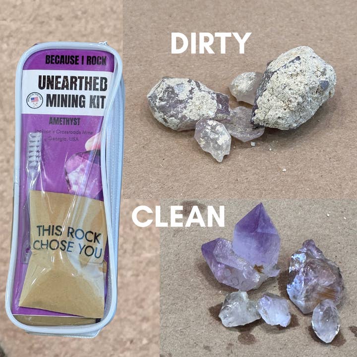 UNEARTHED Crystal Mining Kits - Amethyst (Mined in the USA!) for wholesale by BECAUSE I ROCK