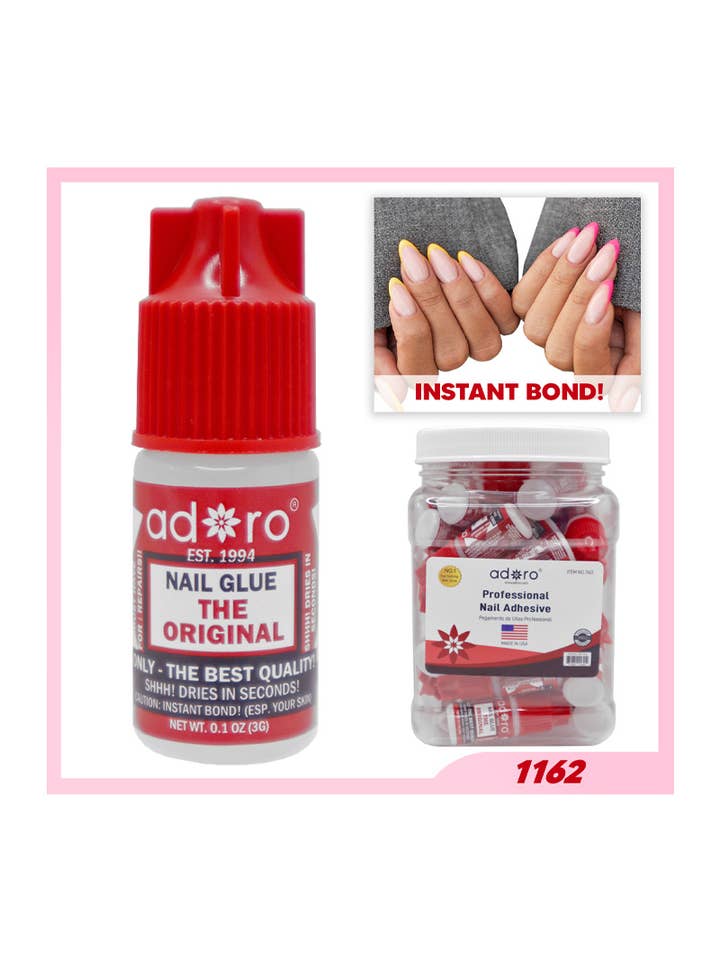 ADORO 001-1162 USA Nail Glue in Jar - 36pcs for wholesale by PINEAPPLE Beauty