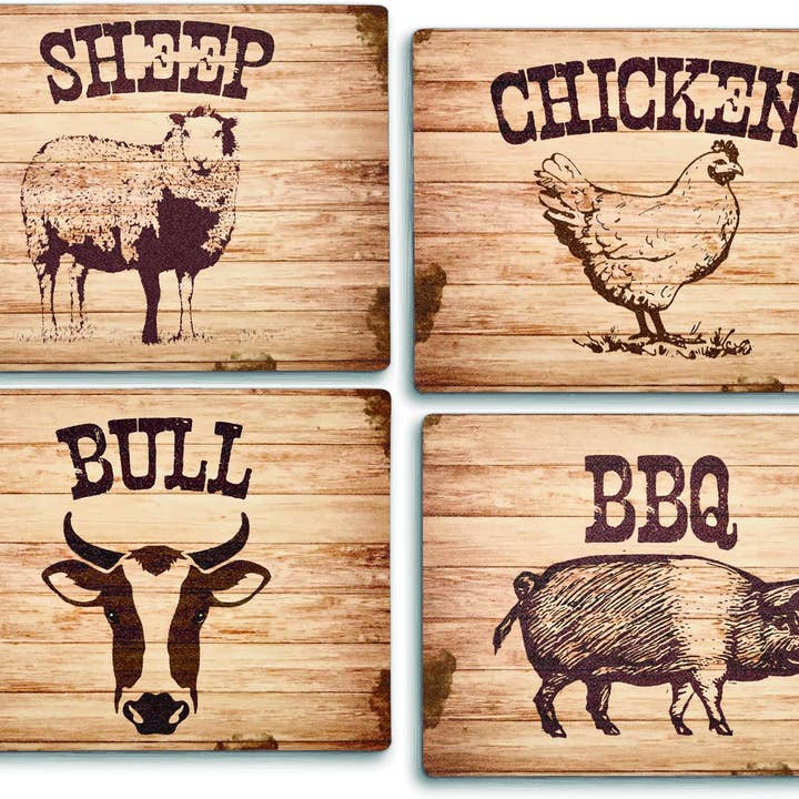 Conjunto de placa de madeira com estampa Novotela de 4 antimicrobianos sortidos por atacado de DAVANTI