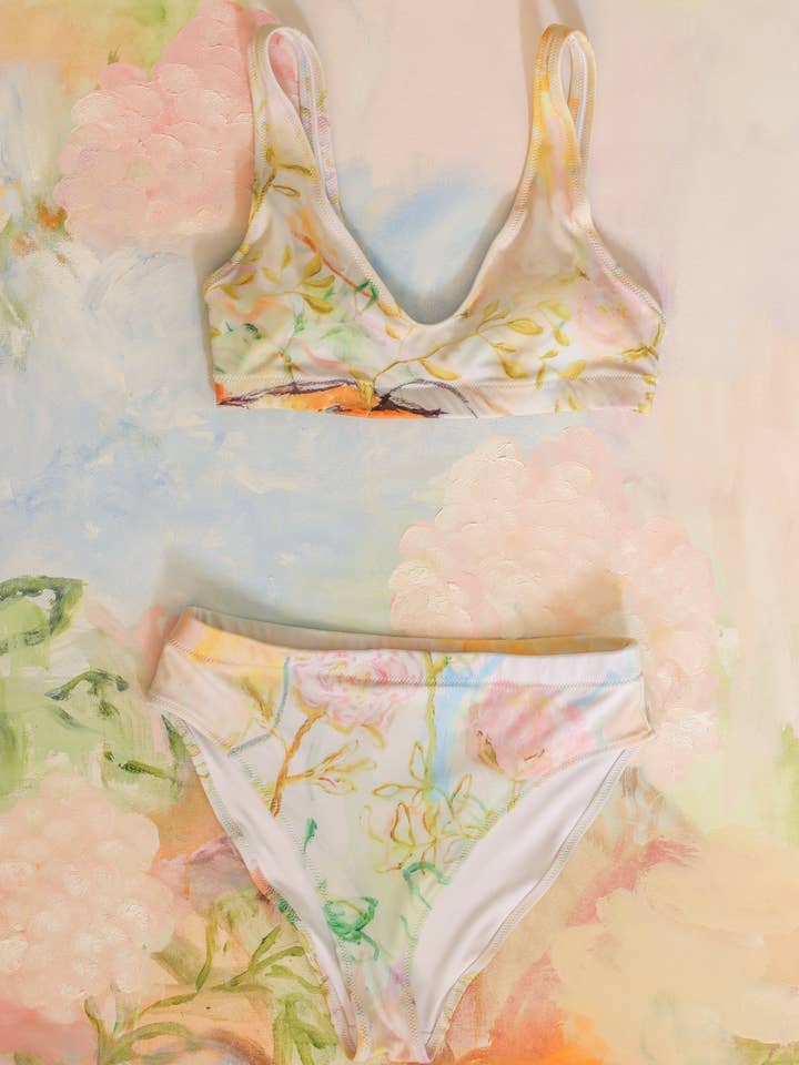 Bikini Bloom de talle alto reciclado para venta al por mayor de Flora