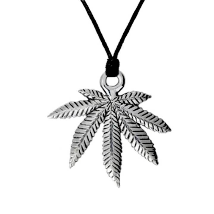 Colar de Folha de Cânhamo em Estanho - - (EUA-DDP) por atacado de Myth & Magik - Silver Jewellery Cavern Wholesale