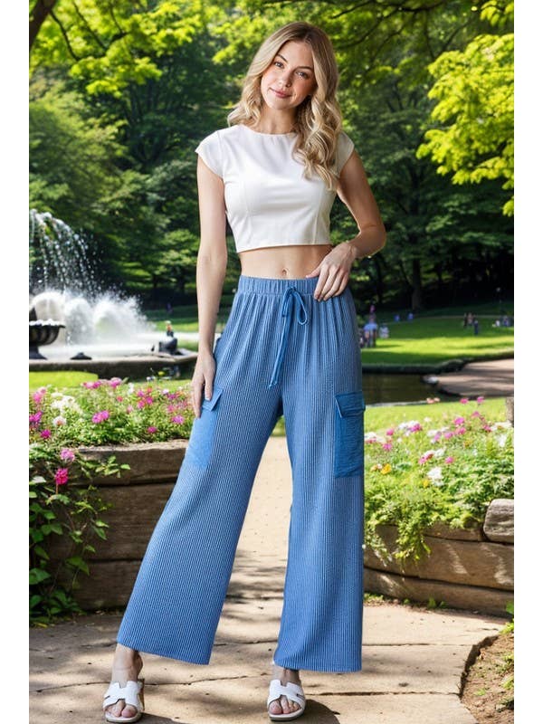 HEIMISH - Wholesale Pants - Women's - EP6780-10 SOLID URBAN RIBBED CASUAL PANTS6