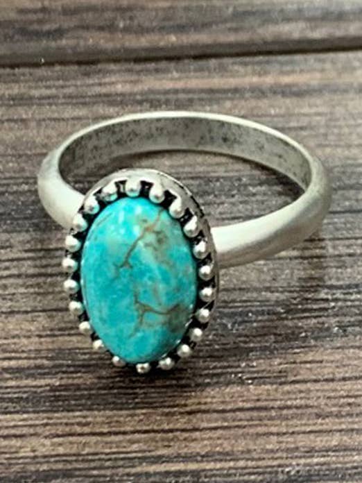 750279, 12mm Oval Turkos, Justerbar Mässingsring för wholesale av ISAC Trading Inc