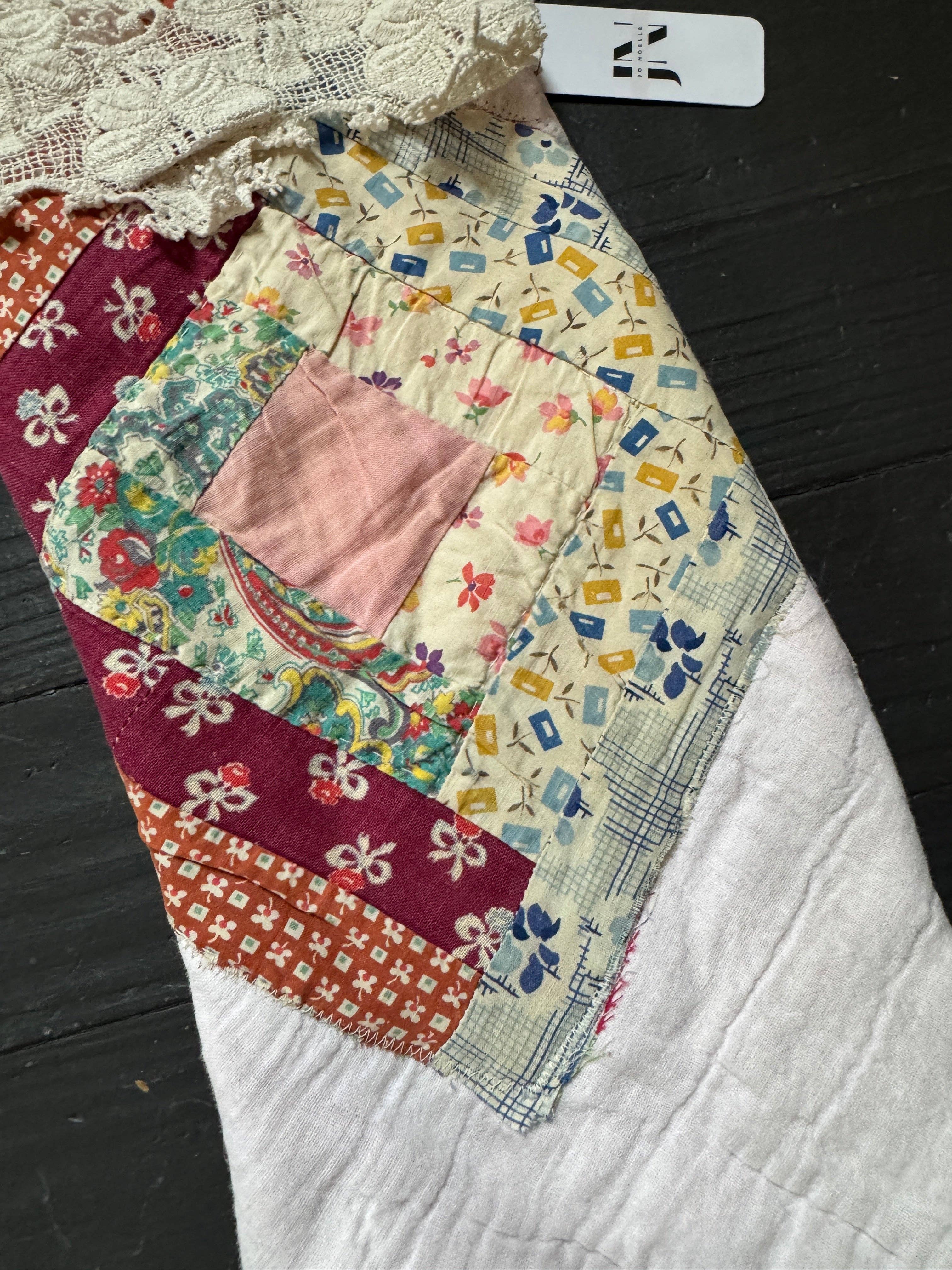 Jo Noelle - Wholesale Kerstkous - Vintage Patchwork Quilt Kerstsok, Bloemrijk Shabby Chic Rustiek3