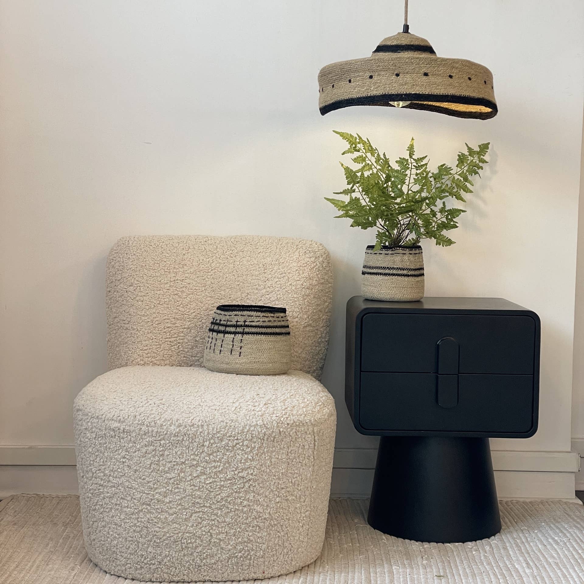 Eve armchair natural fleece W58 D73 H71cm for wholesale on Faire5