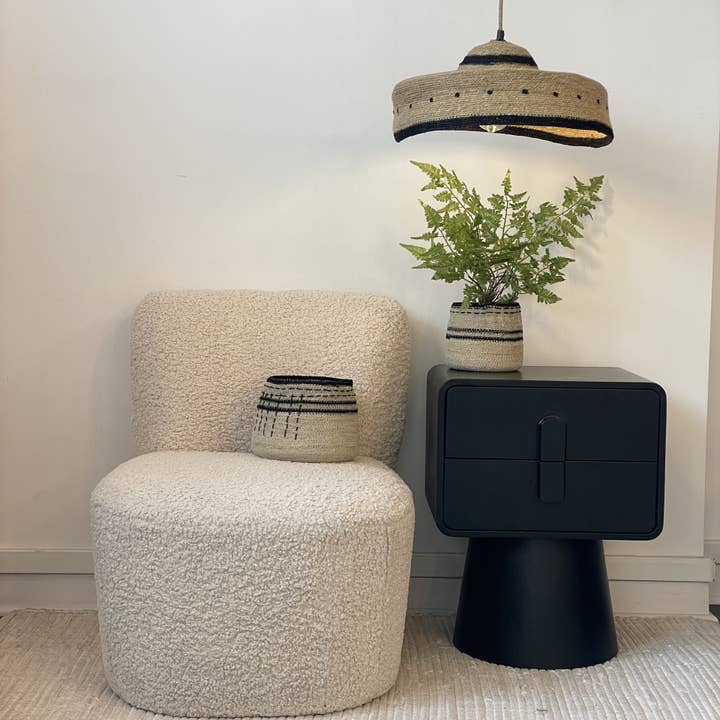 Eve armchair natural fleece W58 D73 H71cm for wholesale on Faire5