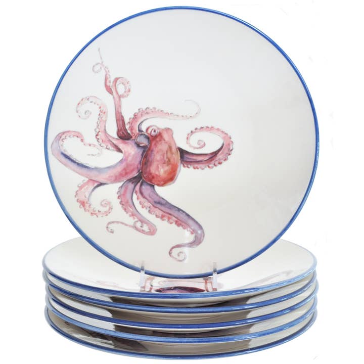 Octopus Dinner Plates - Set of 6 for wholesale by Abbiamo Tutto