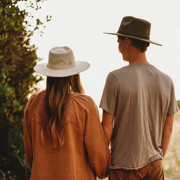 Pacific Wren Art & Design - Wholesale Fedora - Women's - Wood-Burned Wide Brim Hat - Mountain Collection8