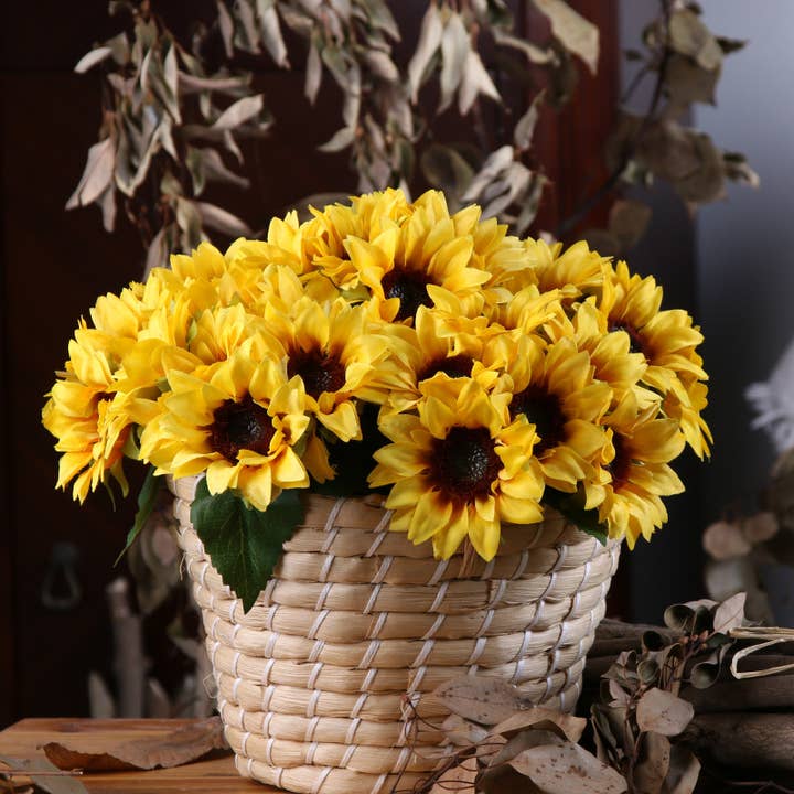 Sweet Home Deco - Wholesale Artificial Flowers - Silk Sunflower Bouquet, Fall Decorative Flowers, Yellow6