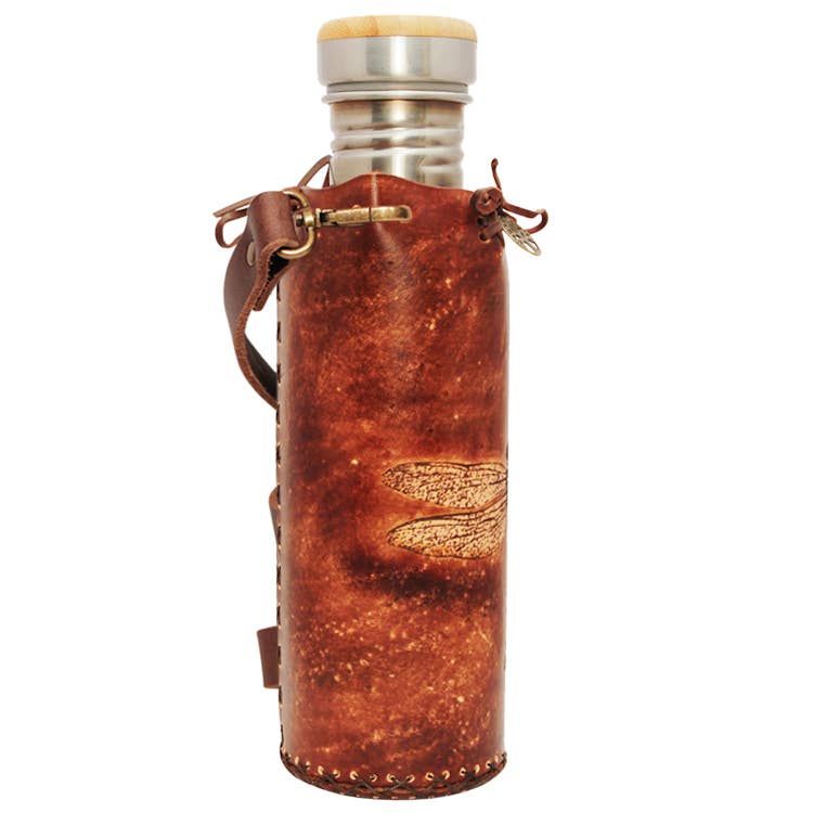 Vesica - Venta al por mayor Botelleros - Soporte para botellas de agua de lujo con forma de libélula, color marrón1