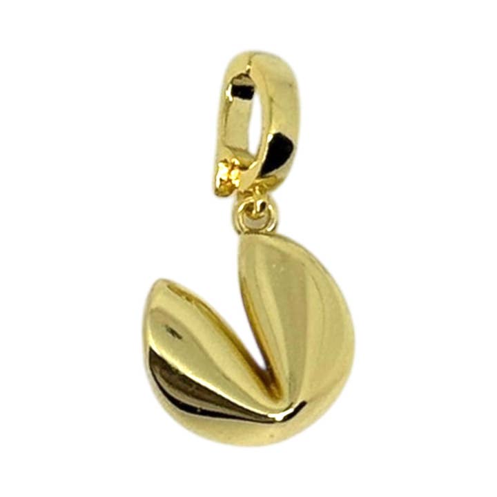 Fortune Cookie Charm – 18K Gold Plated Pendant with Clasp for wholesale by House of Savvy