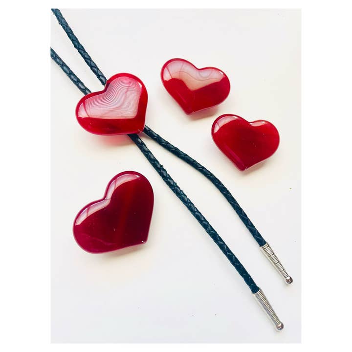 Glass Heart Bolo Tie for wholesale by Colin Adrian Glass