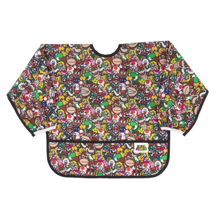Sleeved Bib: Super Mario™ Mashup for wholesale by Bumkins
