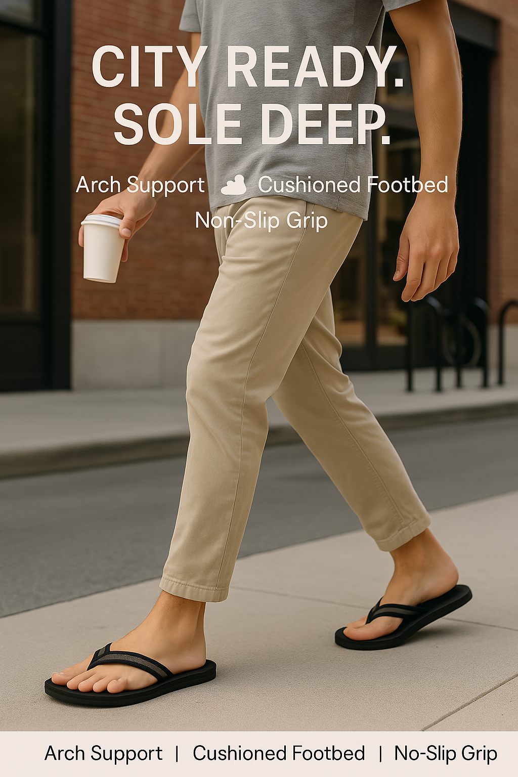 JOJ MAKLY Wholesale - Wholesale Flip Flops - Men's - Men’s EVA Flip Flops – Arch Support, 3 Colors, 5 Sizes1