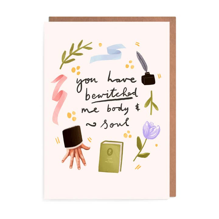 Pride and Prejudice Love Card for wholesale by URGHH Card Co.