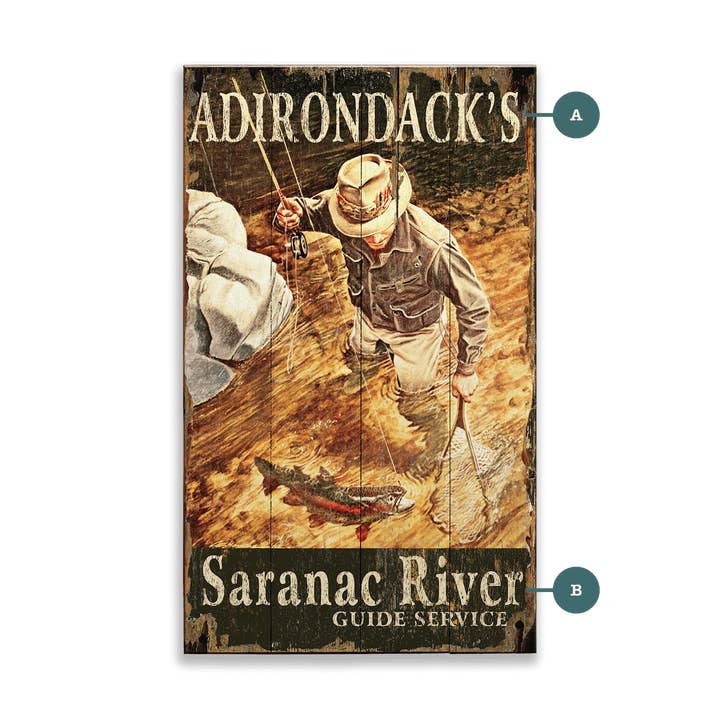 Adirondack's Guide Service - Wood & Metal Wall Art for wholesale by Old Wood Signs