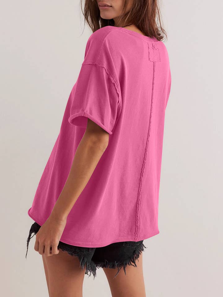 Rosa Clothing - Wholesale T-Shirt - Women's - Loose Fit Oversized Basic Tee7