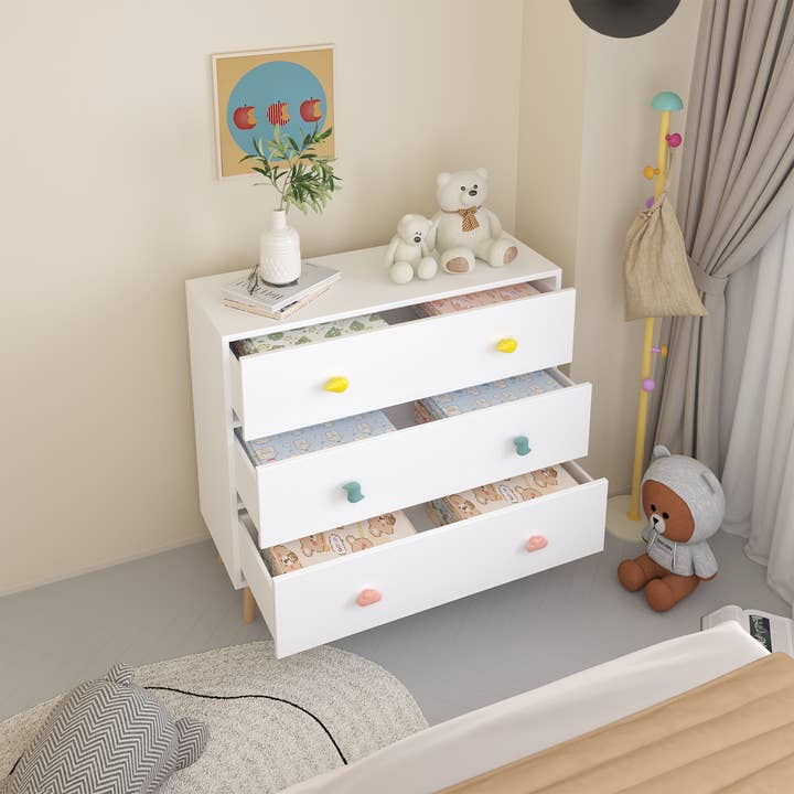 39F Inc. - Wholesale Bedroom Furniture - Colorful Kids 3-Drawer Dresser Storage Cabinet for Bedroom14