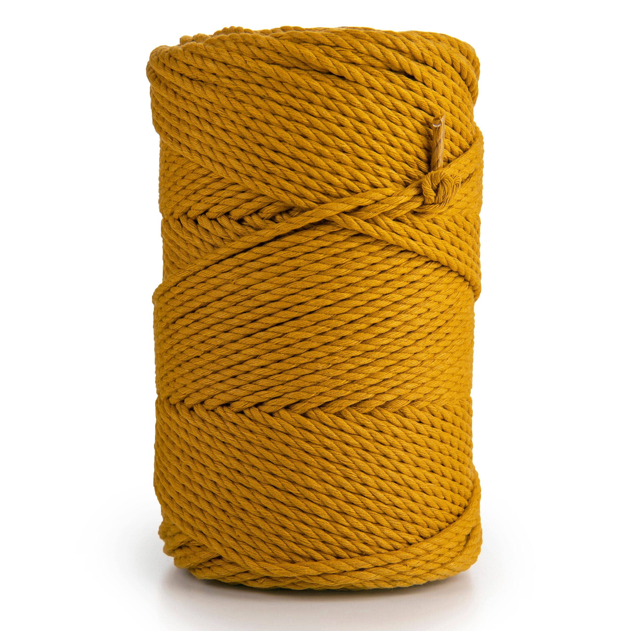 MB Cordas - Wholesale Cord - 3MM 3 Strand Twisted 500g Macrame Cotton Cord MUSTARD 130-150m Macrame Rope 3 ply Craft String1