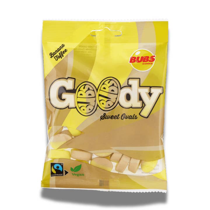 BUBS Goody Banana Toffee Ovals 90G - Swedish Candy för wholesale av Swedelicious - Swedish Candy