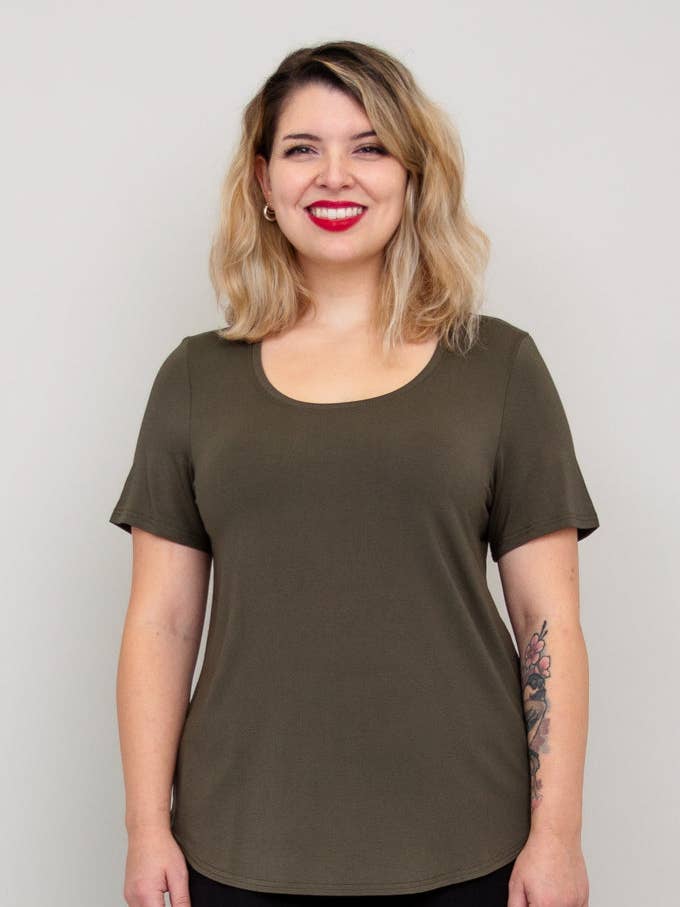 Tessa Tee, Khaki, Bambus für den Großhandel von Blue Sky Clothing Co LLC