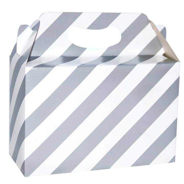 Silver Stripes Cardboard Surprise Box (1 unit) for wholesale by MI FIESTA