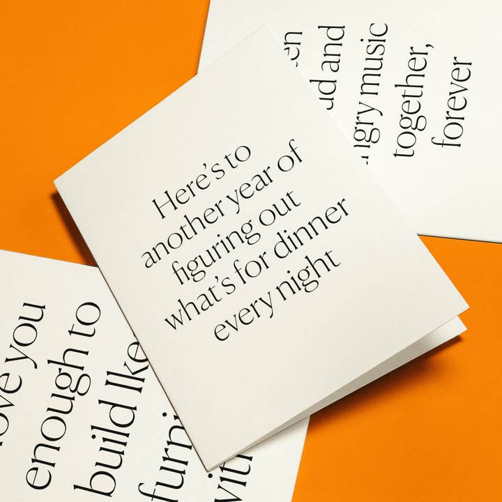 paper&stuff - Wholesale Everyday Greeting Card - Here's to Another Year of Figuring Out Dinner Greeting Card