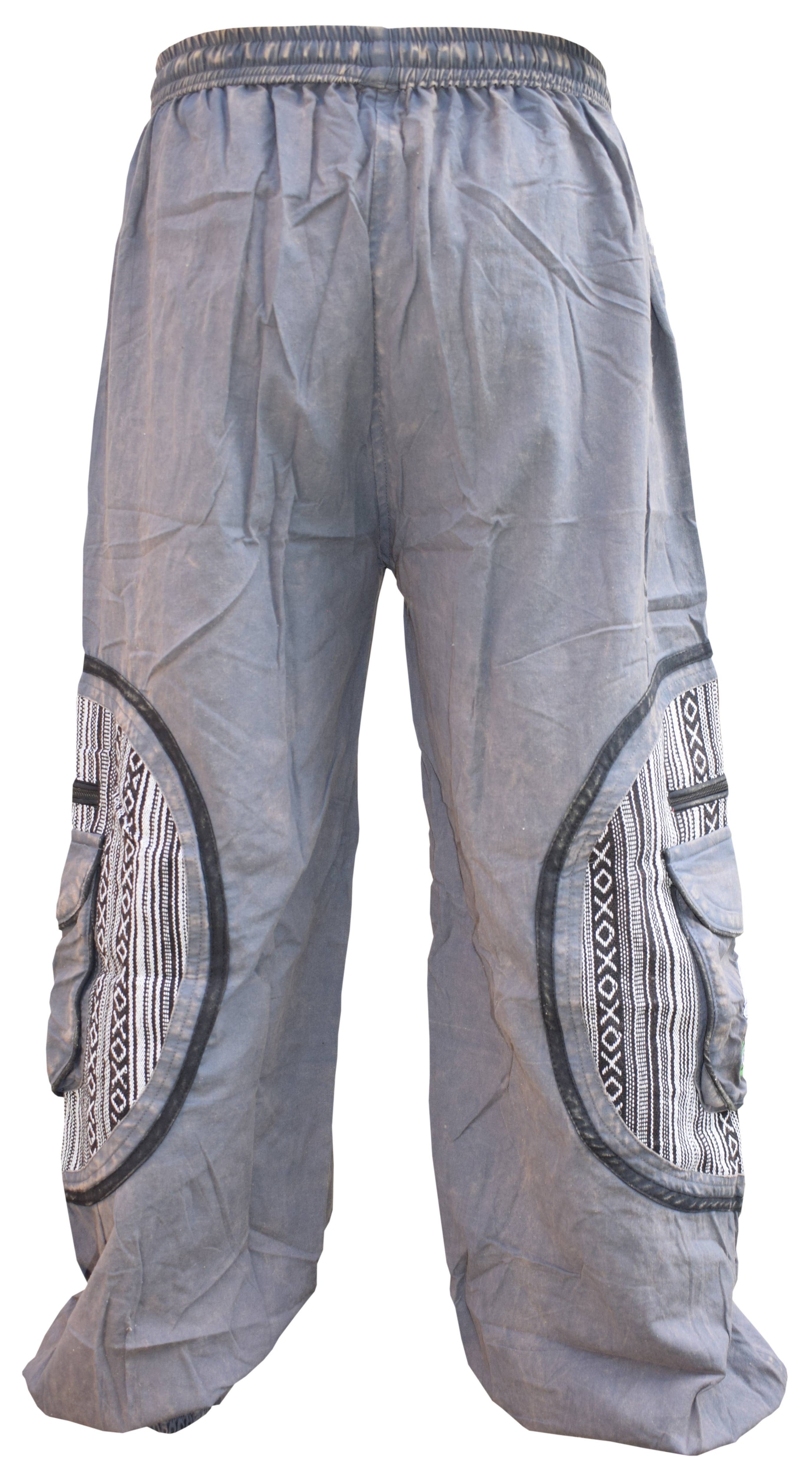 Gheri - Wholesale Pants - Unisex - Aztec Pocket Mushroom Embroidery Parachute Cargo Trousers3