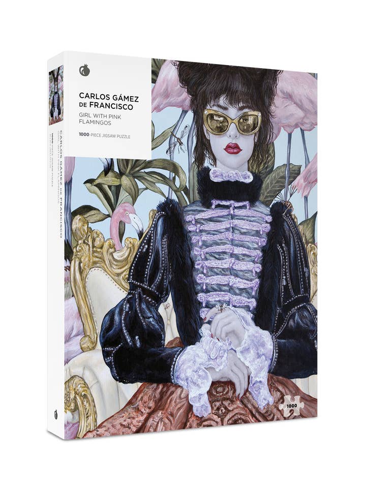 Carlos Gámez de Francisco: Ragazza con Fenicotteri Rosa Puzzle da 1000 Pezzi per la vendita all'ingrosso da parte di Pomegranate