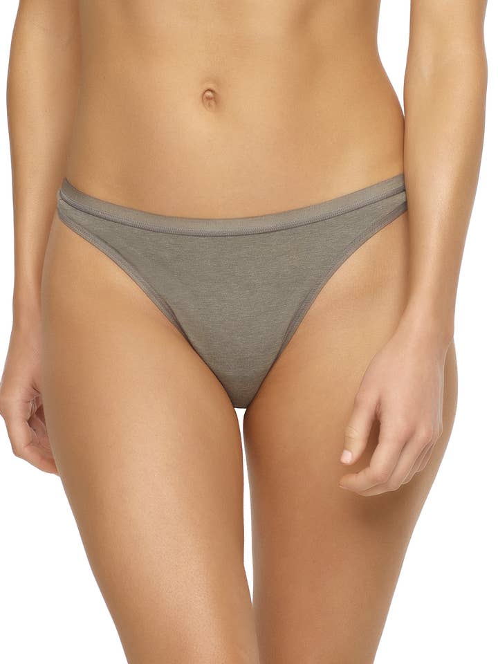 Organic Cotton Stretch Thong - Slate for wholesale by Felina