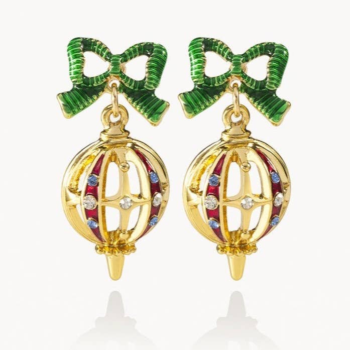 Violet & Brooks - Wholesale Hangende/ronde oorbellen - Vintage oorbel met kerstdruppel