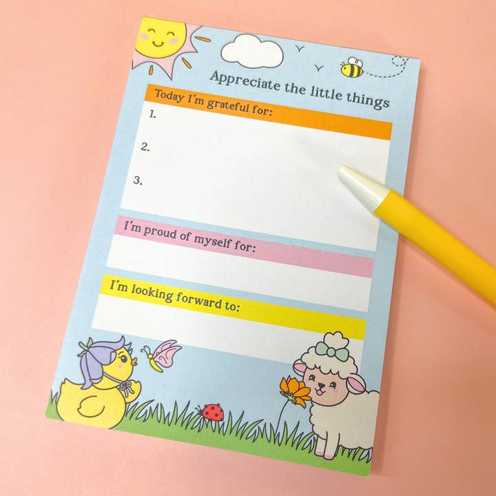 Sunshine Lane - Wholesale Notepad - A6 Gratitude Pad - Appreciate the Little Things6