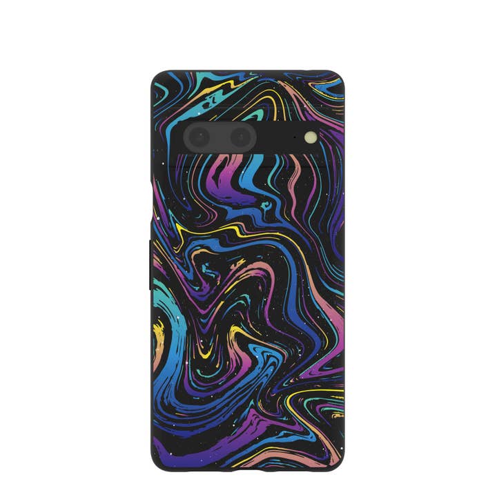 Zwart Galaxy Swirls Google Pixel 7 hoesje voor wholesale door Open Mind Developments Corporation