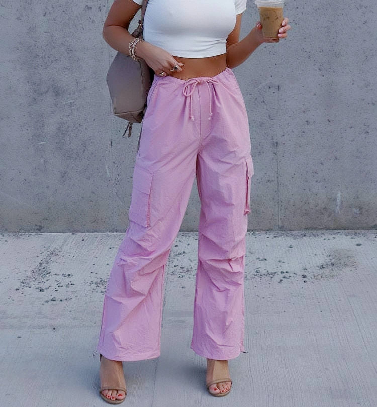 HIDDENBRAND - Wholesale Pants - Women's - Loose Tethered Button-Up Slacks1