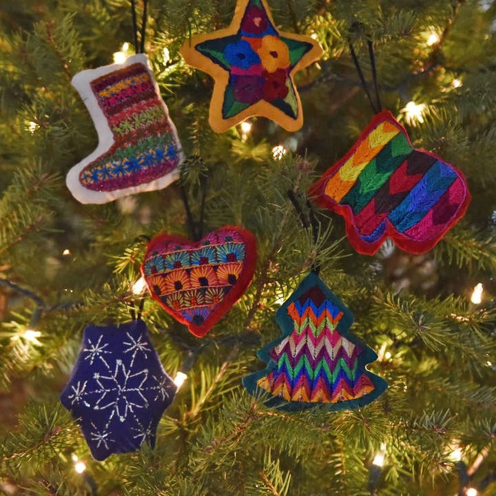 Mayamam Weavers - Wholesale Ornament - Hand Embroidered Christmas Holiday Ornaments from Guatemala6