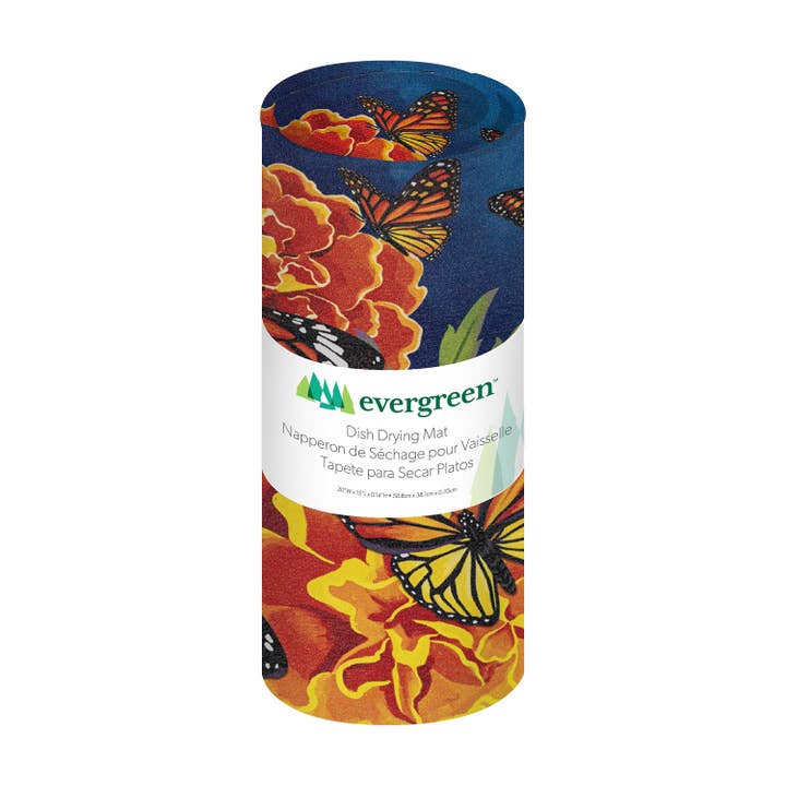 Evergreen Enterprises - Wholesale Dish Drying Mat/Rack - Mariposa Melody Fabric Dish Drying Mat, 20" x 15"2